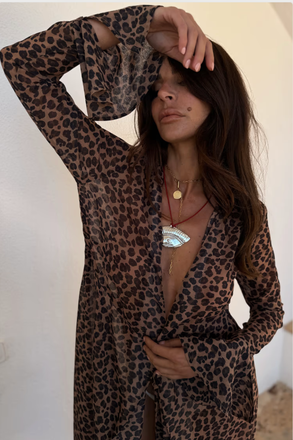 Never Fully Dressed - Leopard Lucia Sheer Wrap Dress