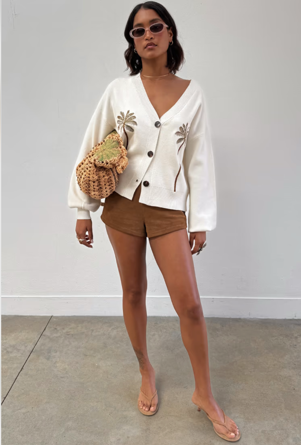 Never Fully Dressed - Embroidered Palm Boob Cardigan