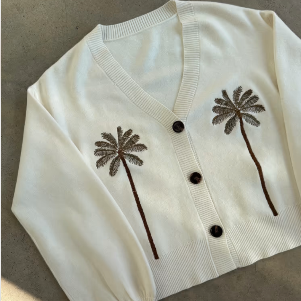 Never Fully Dressed - Embroidered Palm Boob Cardigan