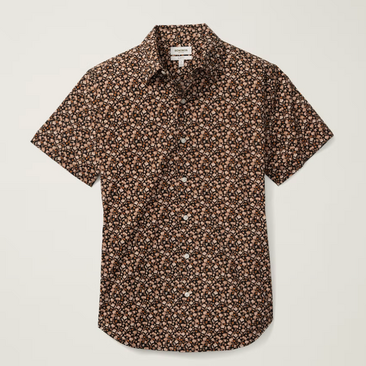 Bonobos Riviera Shirt - Black Rust Floral