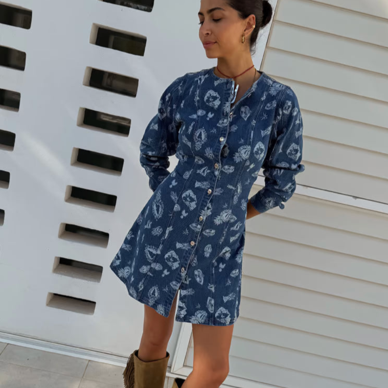 Never Fully Dressed - Denim Deloris Mini Dress