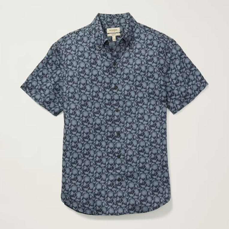 Bonobos Riviera Linen Shirt - Navy Floral