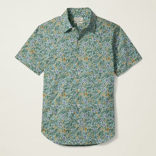 Bonobos Riviera Shirt - Green Blue Bouquets