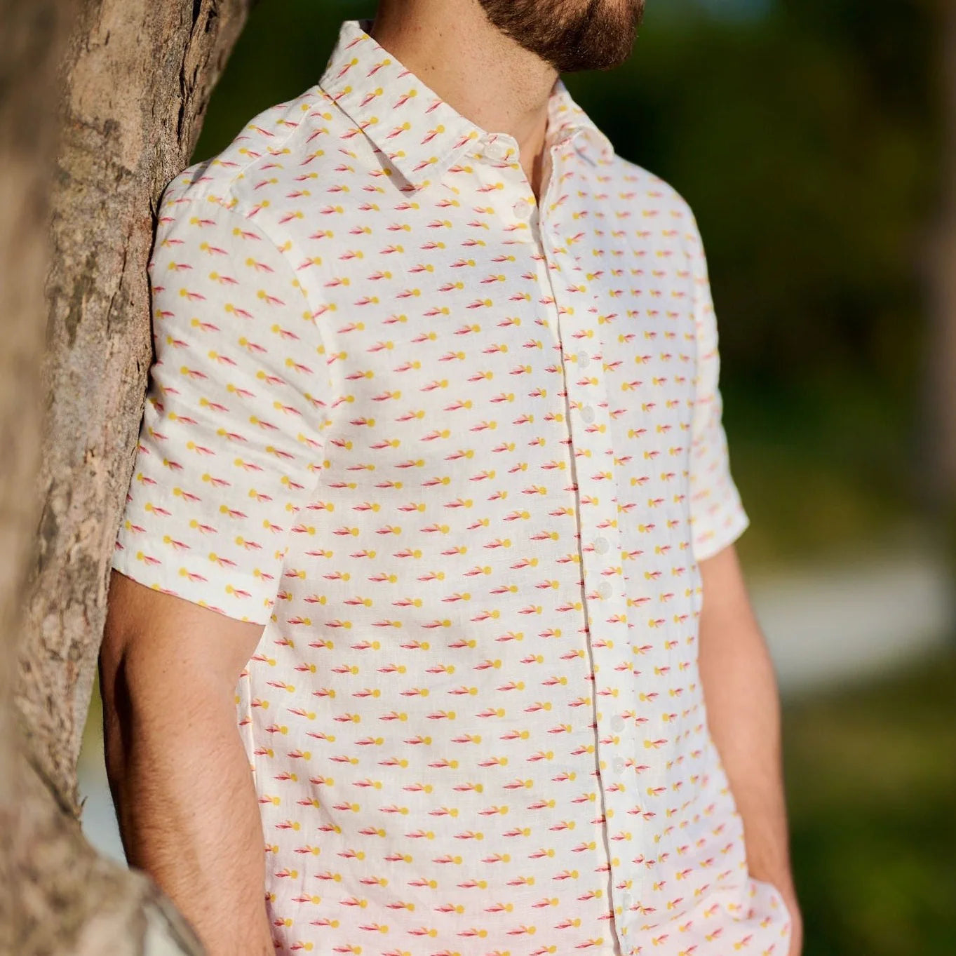 TABS Men's Short Sleeve Linen Shirt - Sunburst