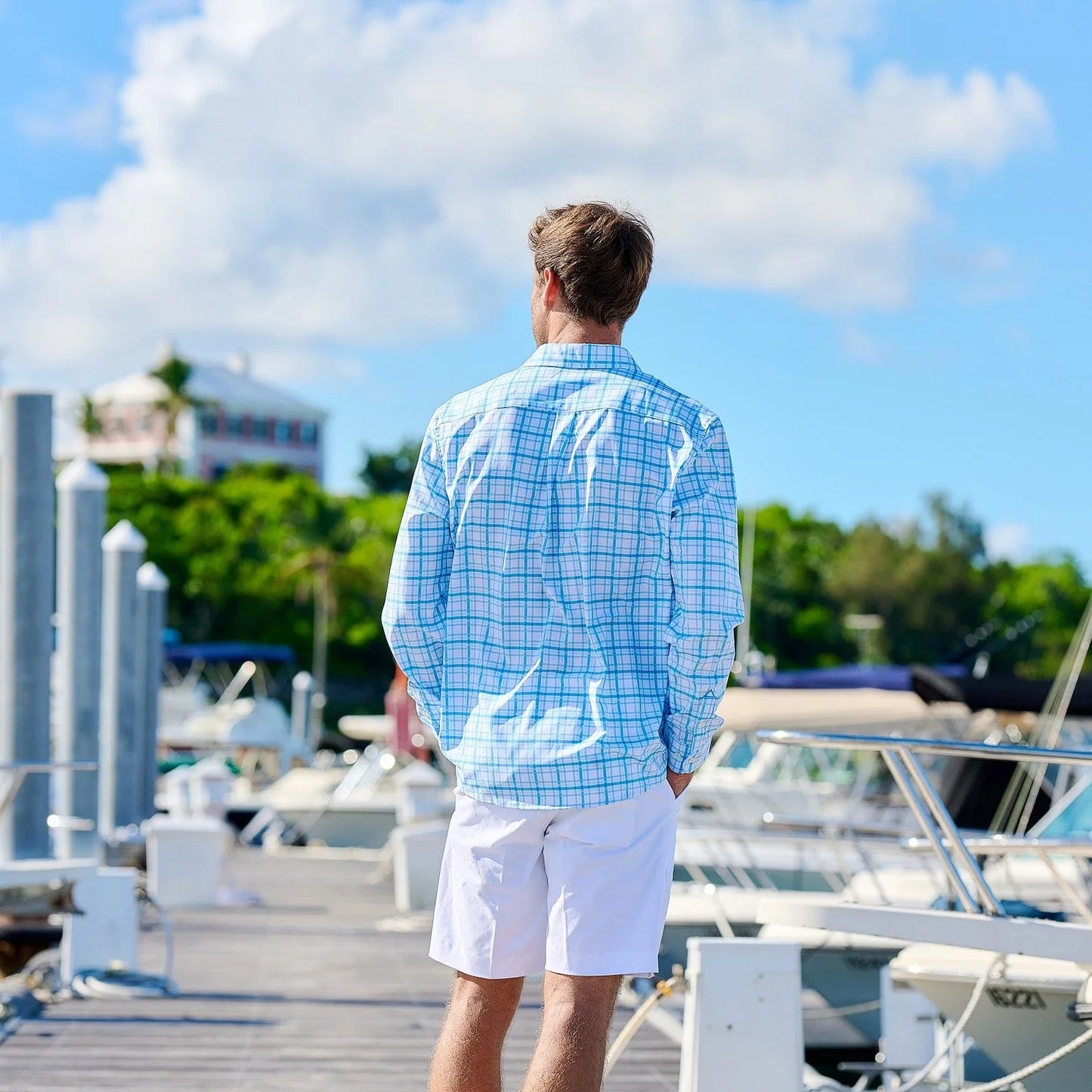 TABS Men's Button Up Checked Shirt - Bluebird Lane