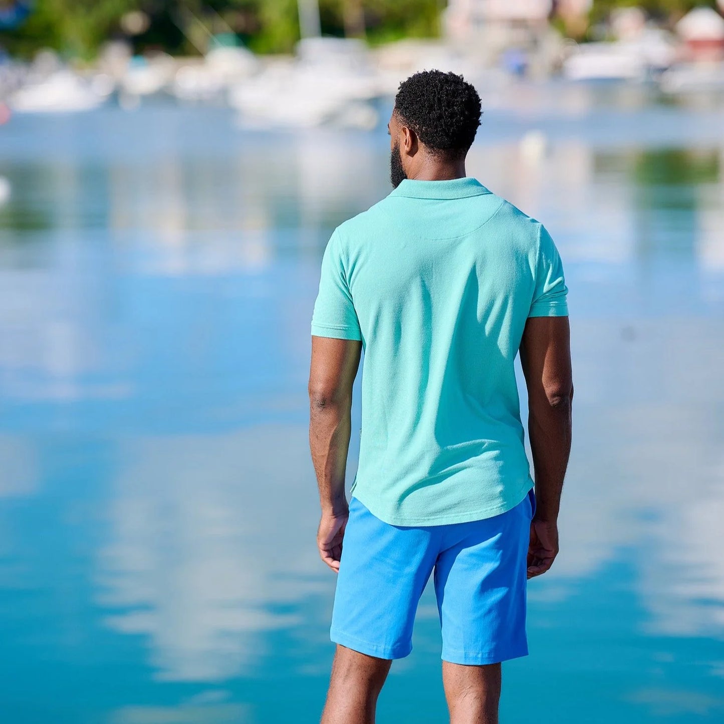 Men's Cotton Polo - Lagoon Green