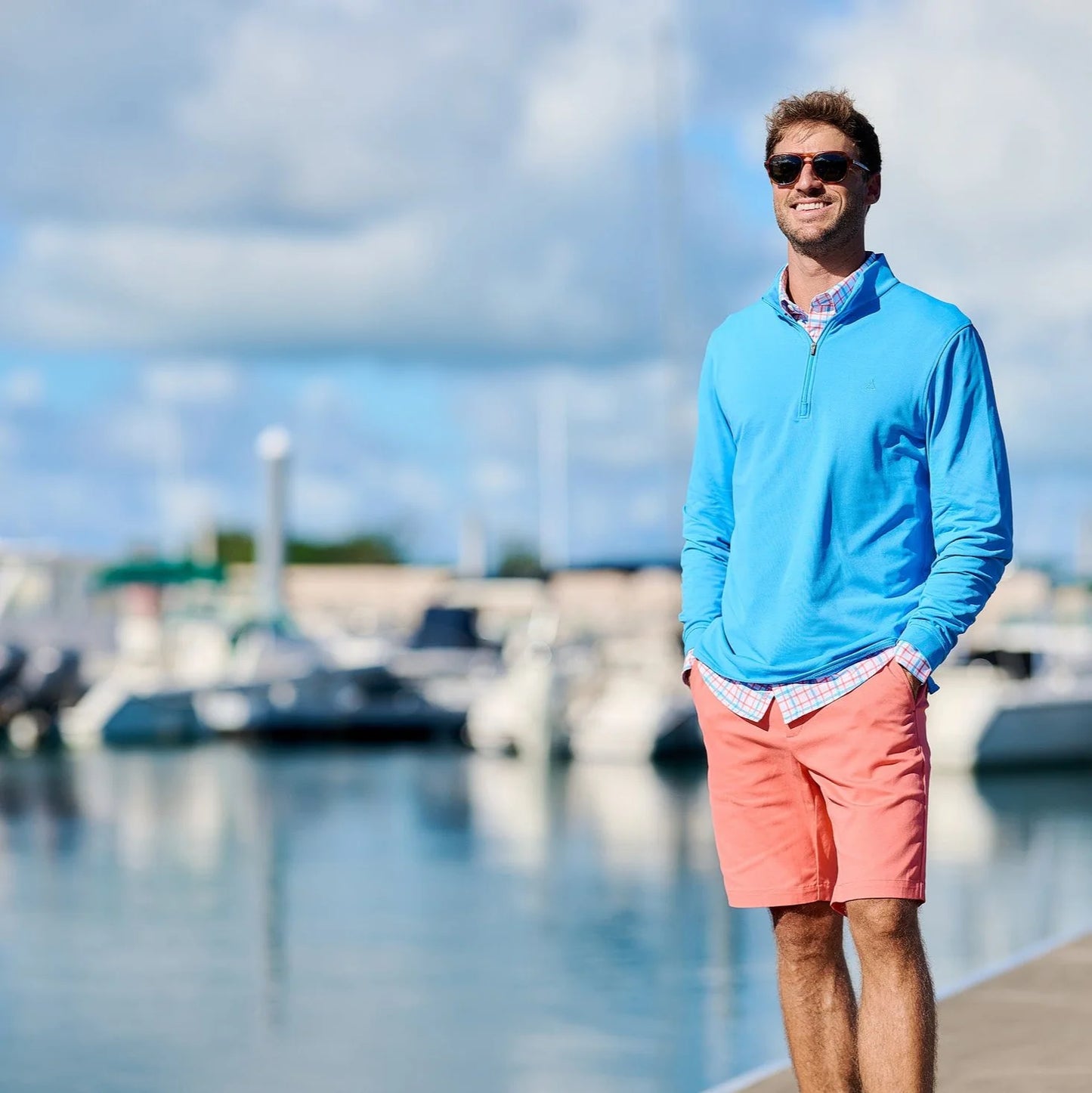 TABS Men's 1/4 Zip Pullover - Atlantic Blue