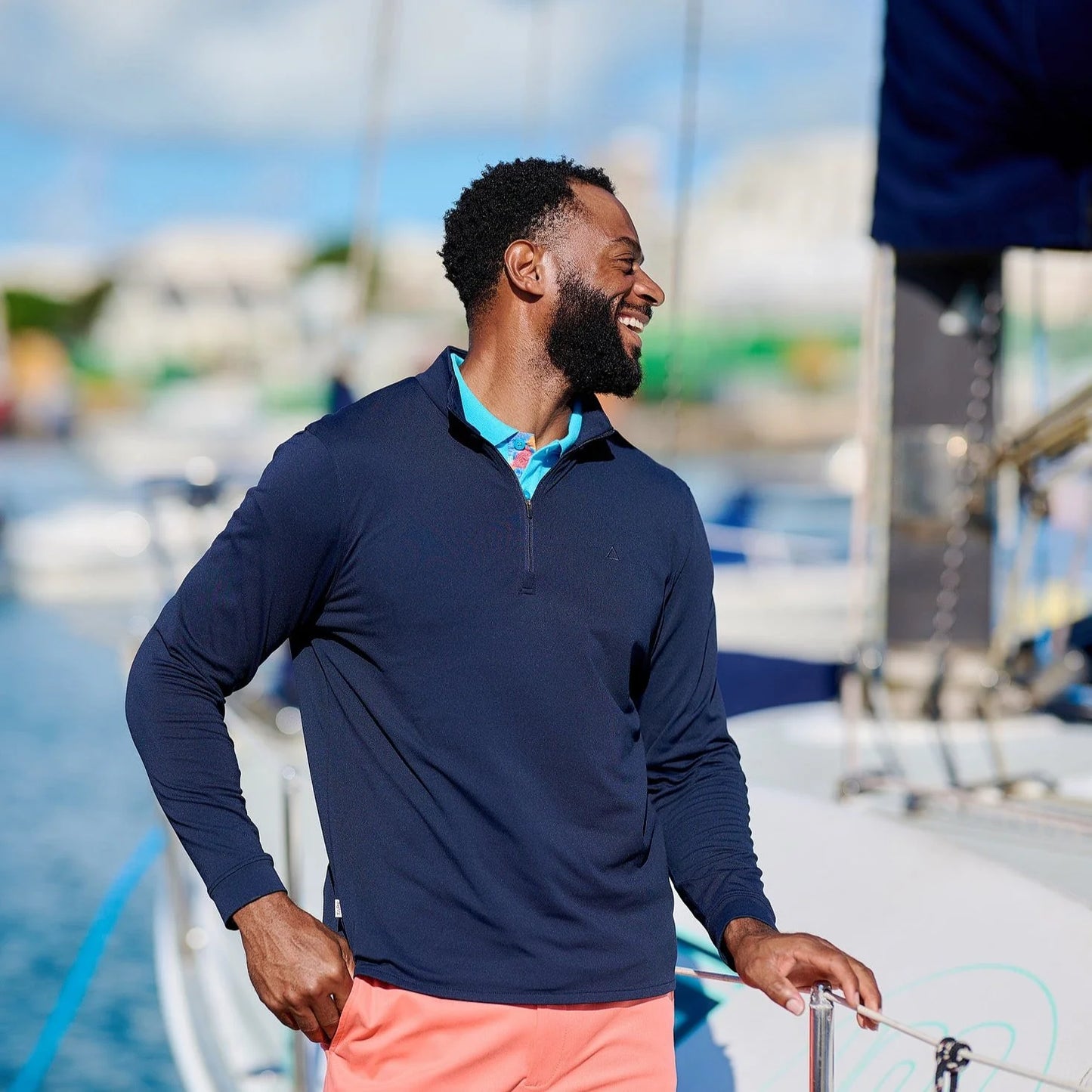 TABS Men's 1/4 Zip Pullover - Royal Navy Dockyard