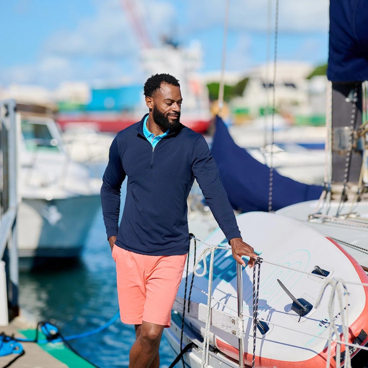 TABS Men's 1/4 Zip Pullover - Royal Navy Dockyard