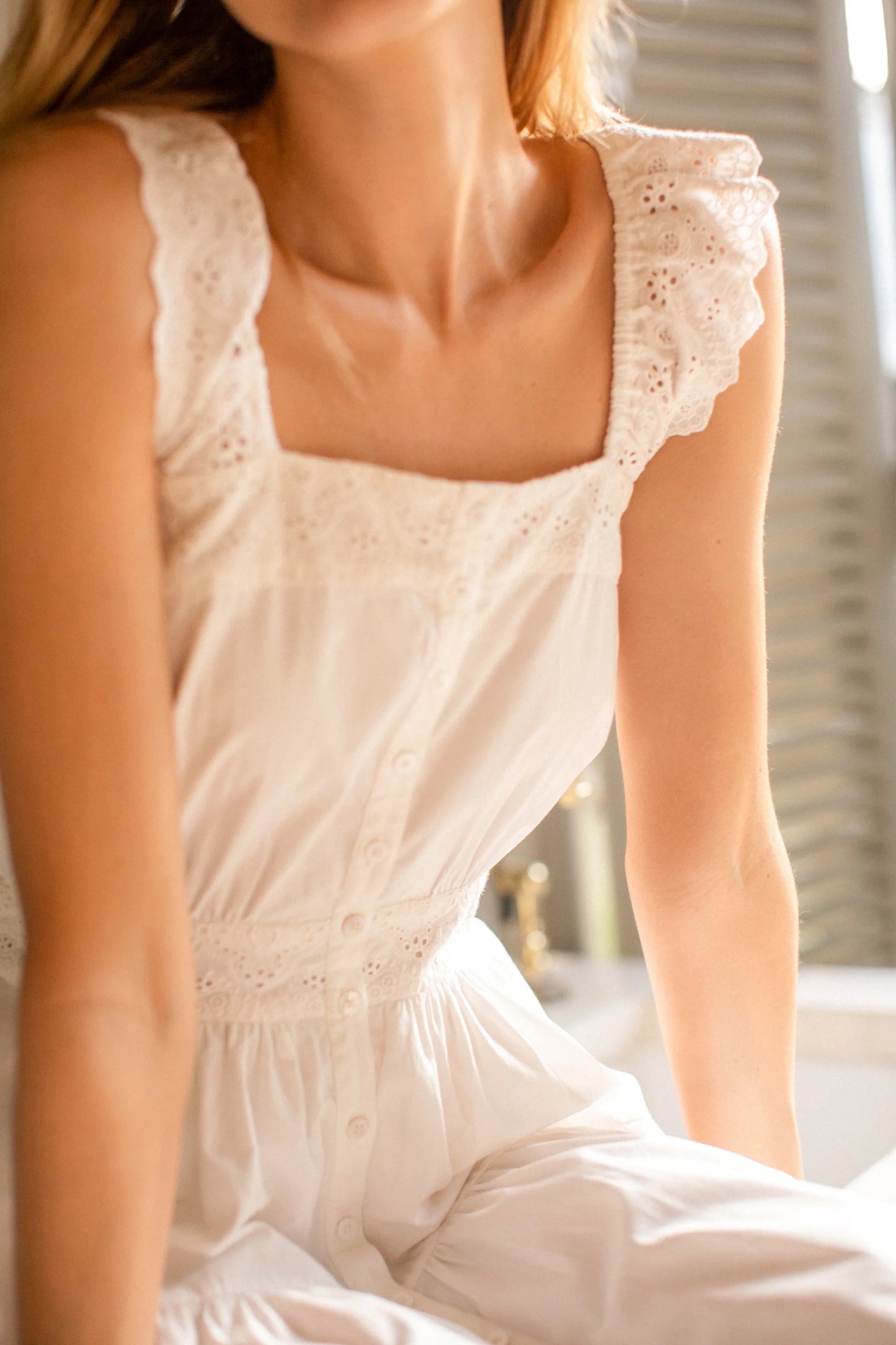 Marea Frida Dress - Shell Schiffli