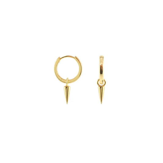 Kris Nations - Tall Spike Huggie Hoop Earrings - 18K Gold Vermeil