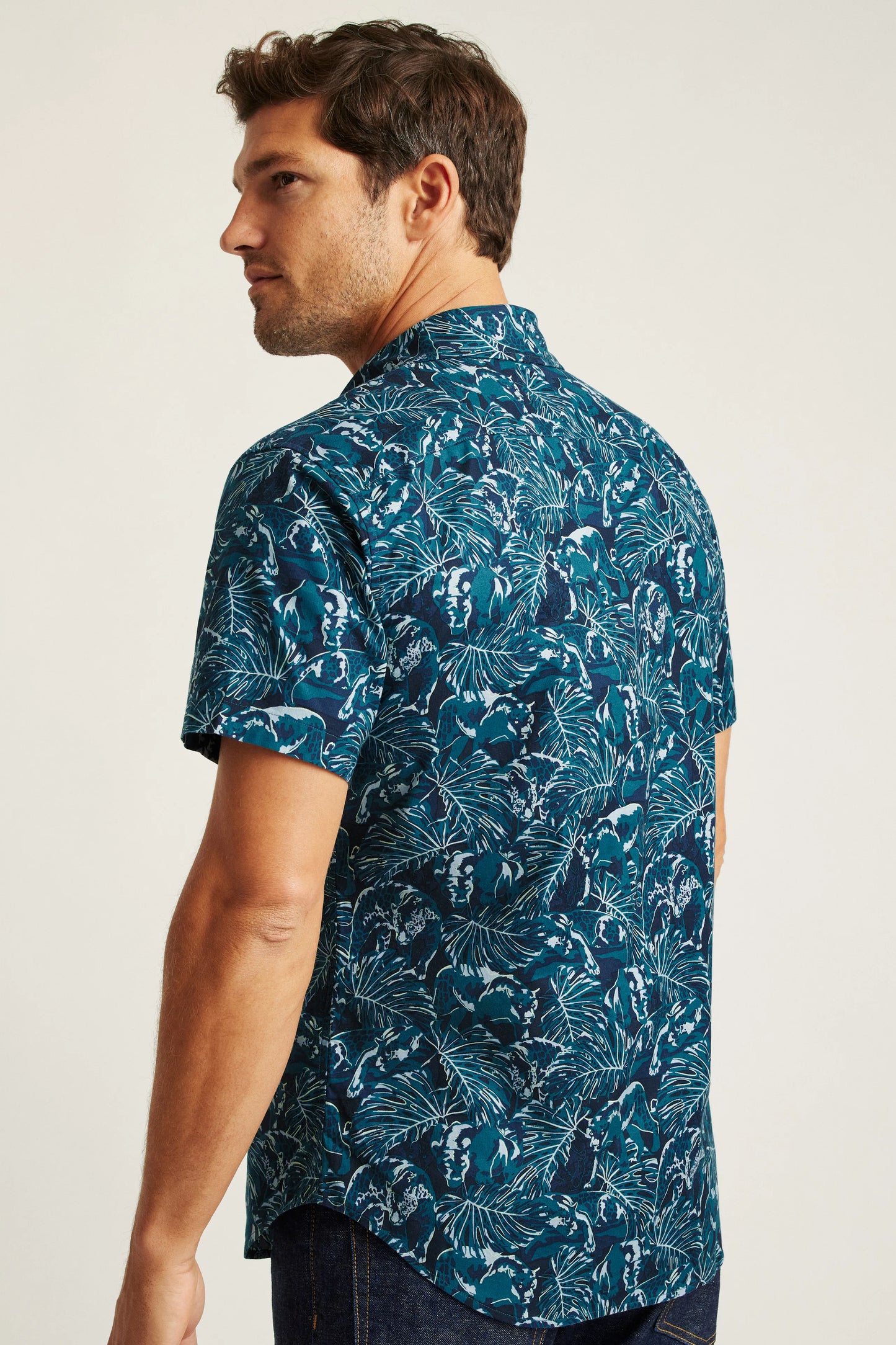 Bonobos Riviera Shirt - Navy Tropical Cats