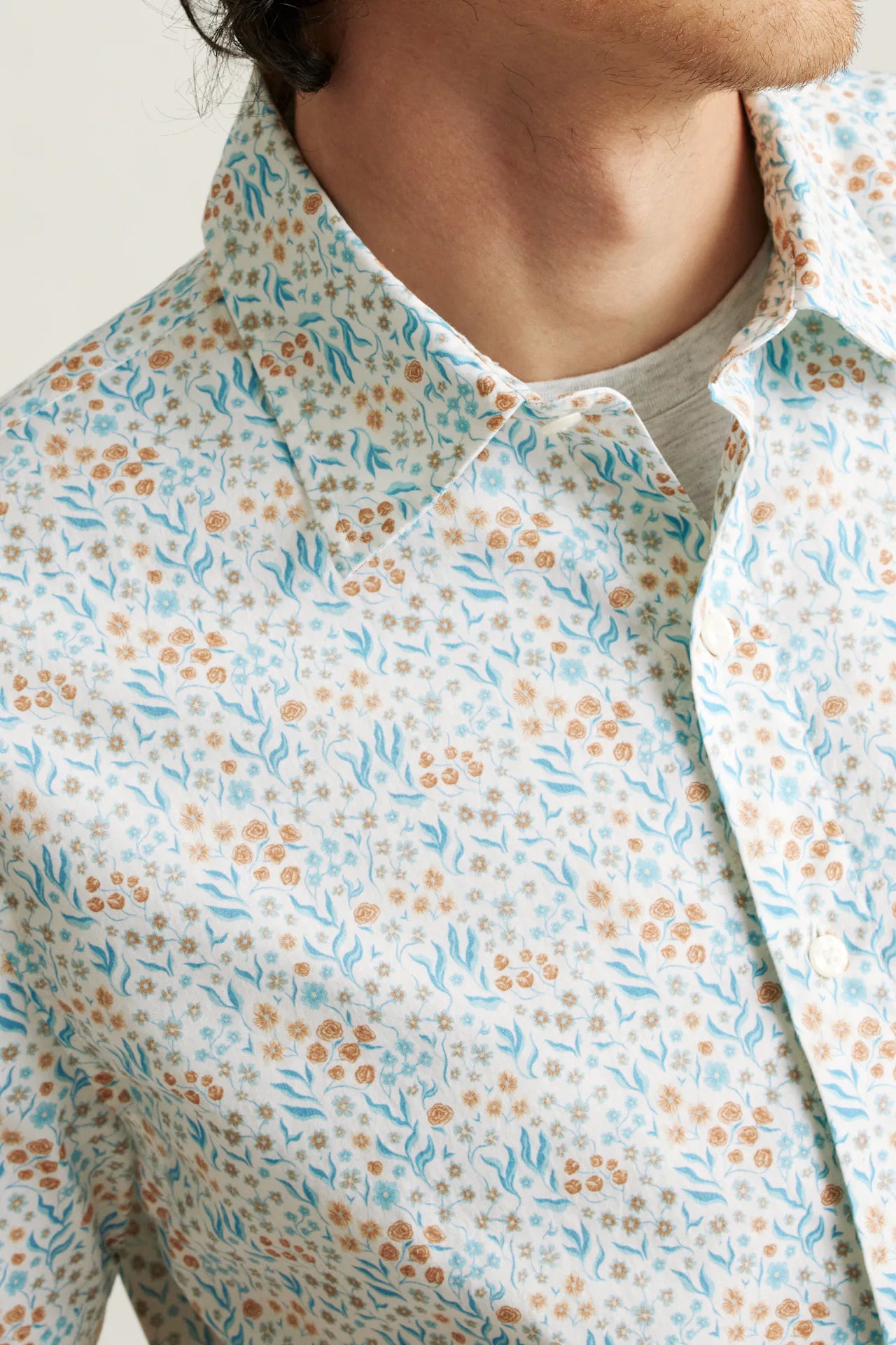 Bonobos Riviera Shirt - Brown Blue Garden