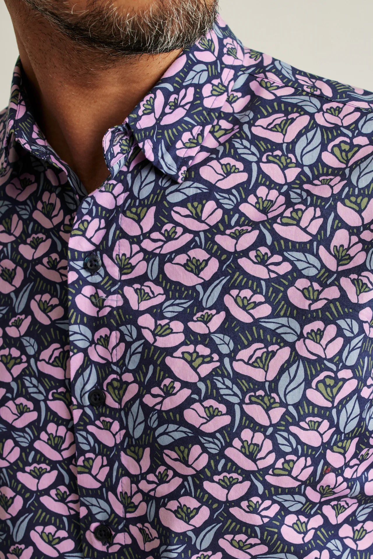 Bonobos Riviera Shirt - Navy Pink Floral