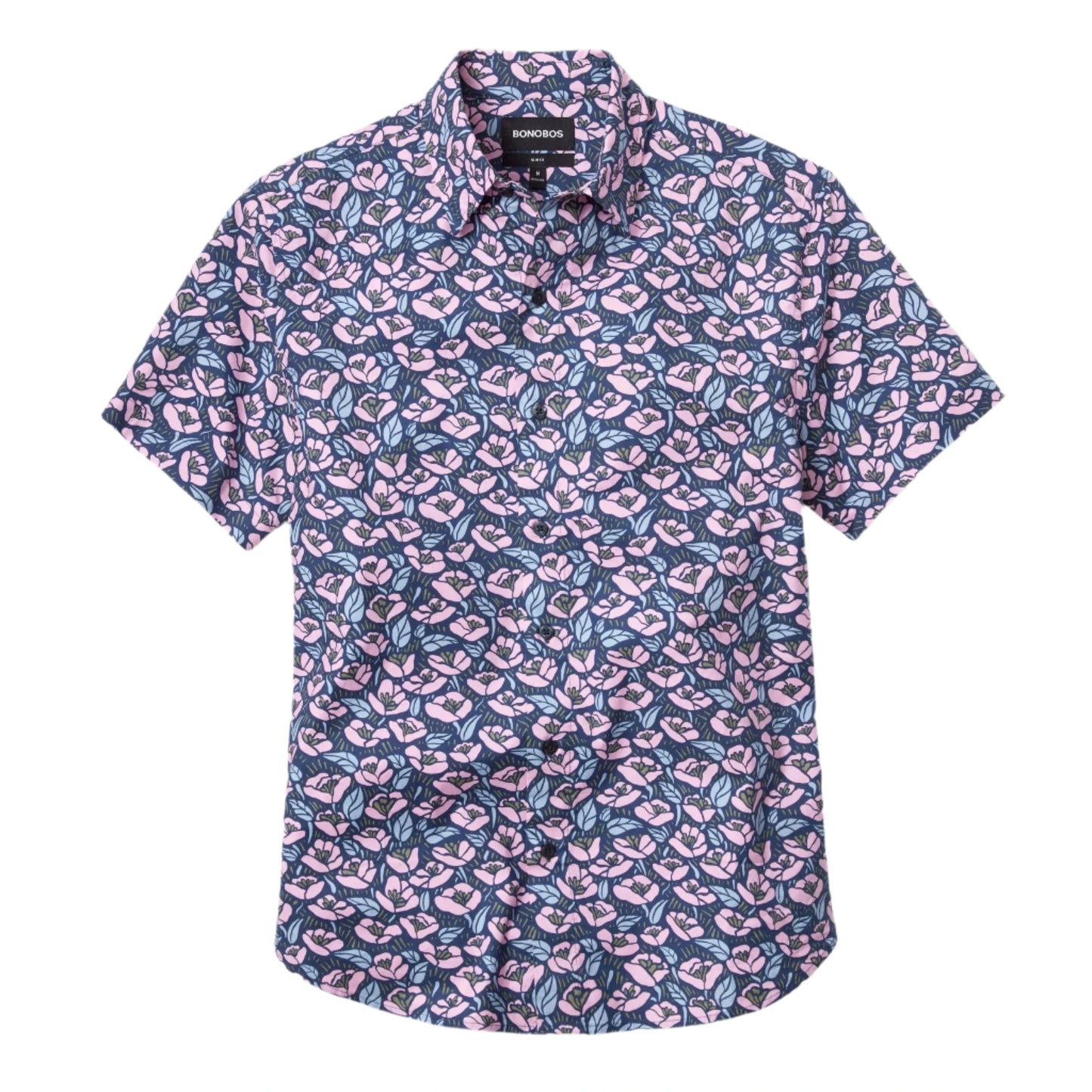 Bonobos Riviera Shirt - Navy Pink Floral