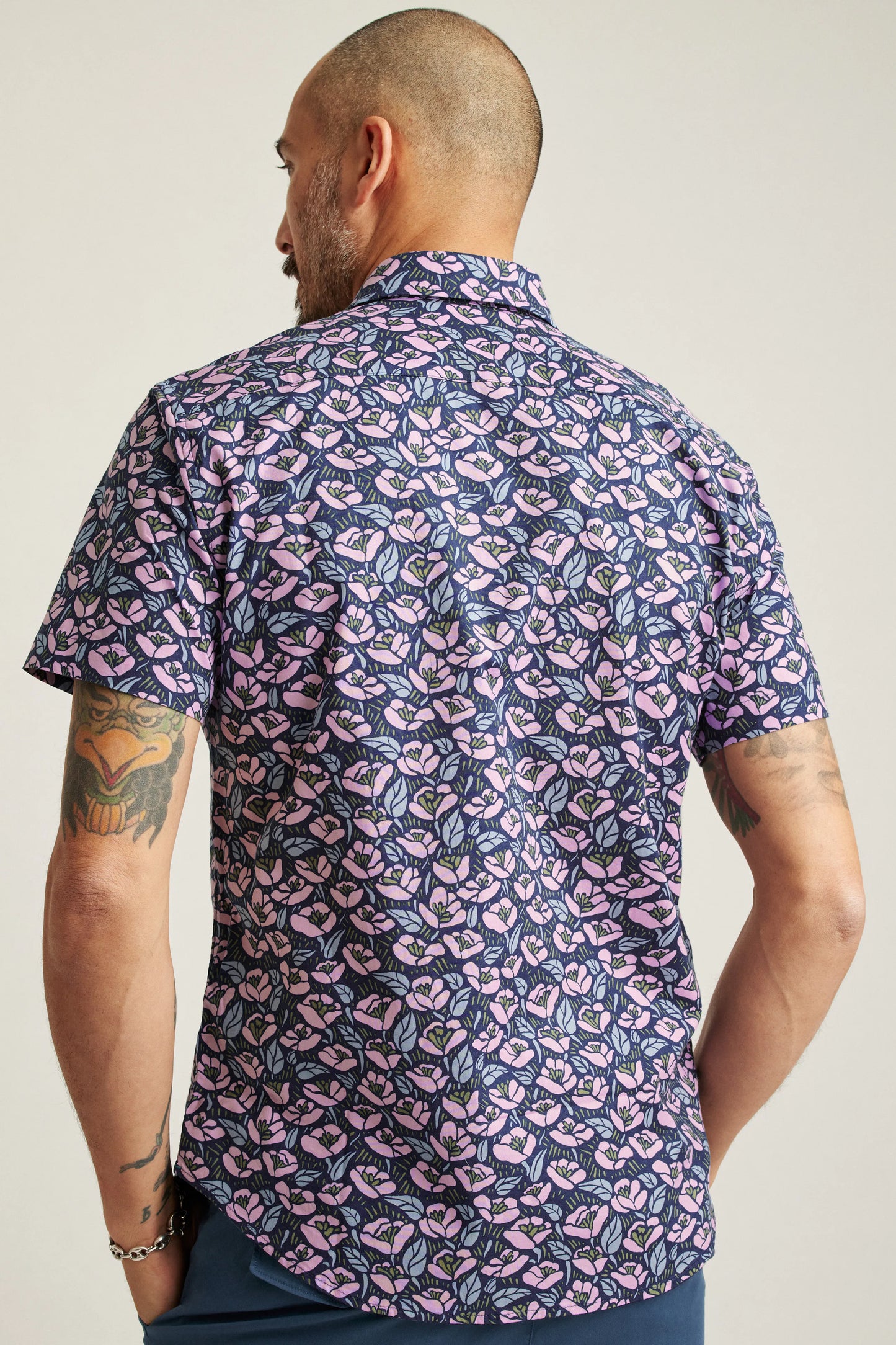 Bonobos Riviera Shirt - Navy Pink Floral