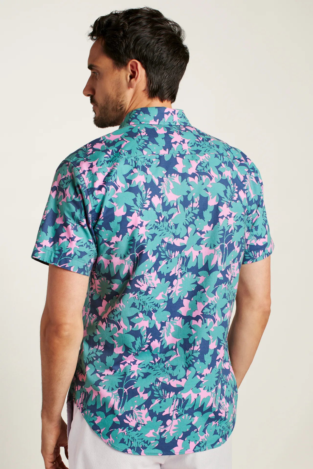 Bonobos Riviera Shirt - Navy Bonavista Leaves