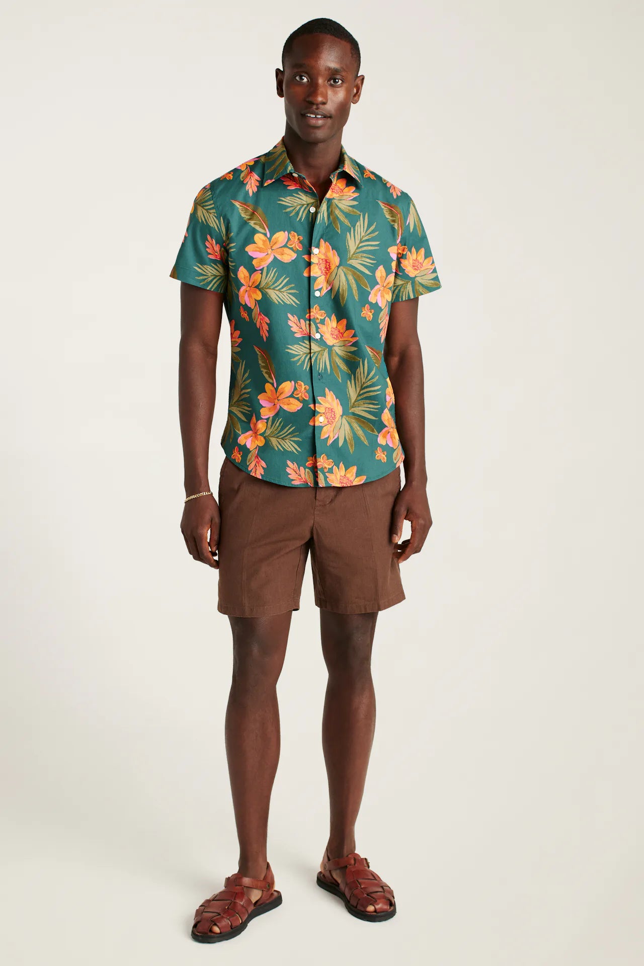 Bonobos Riviera Shirt - Teal Sunset Floral