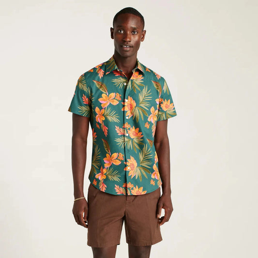 Bonobos Riviera Shirt - Teal Sunset Floral