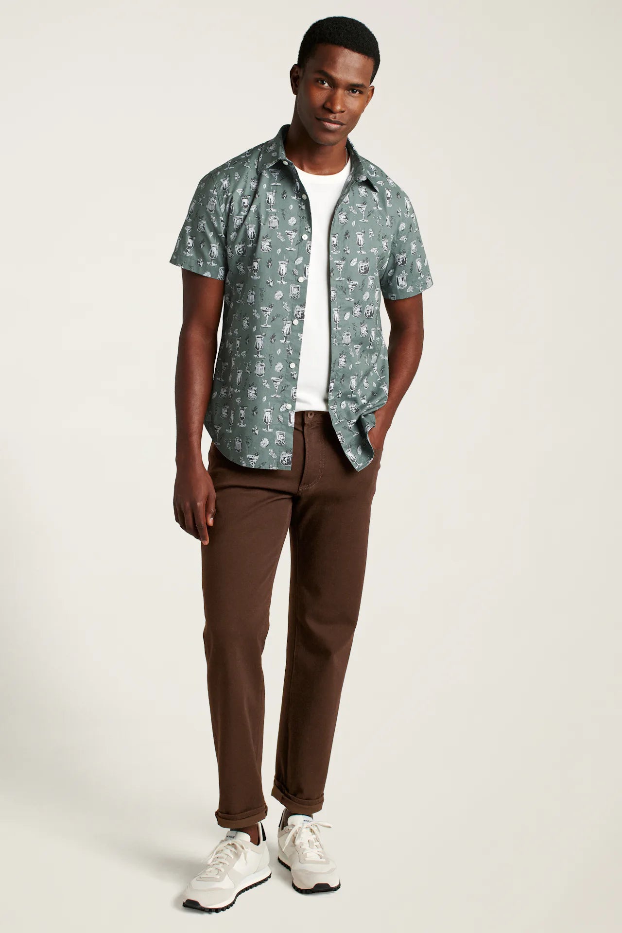 Bonobos Riviera Shirt - Green Tiki Bar