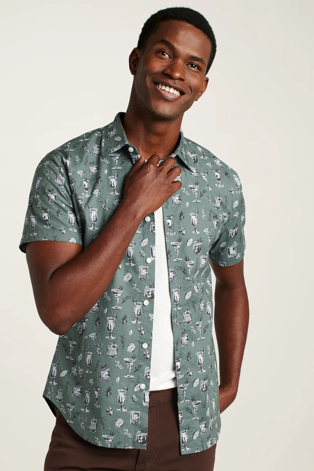 Bonobos Riviera Shirt - Green Tiki Bar