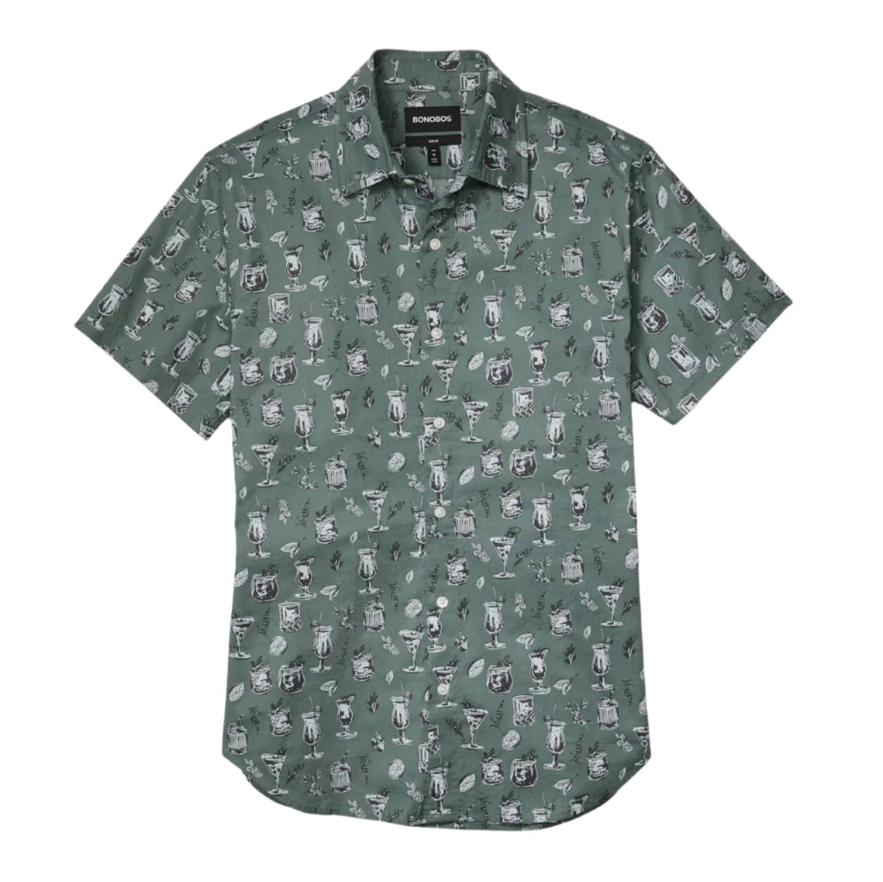 Bonobos Riviera Shirt - Green Tiki Bar