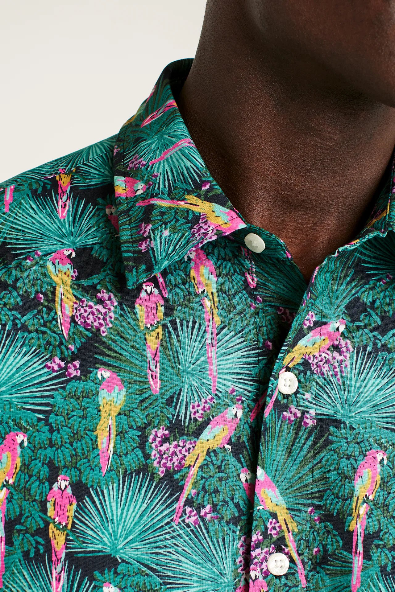 Bonobos Riviera Shirt - Black Parrot Paradise