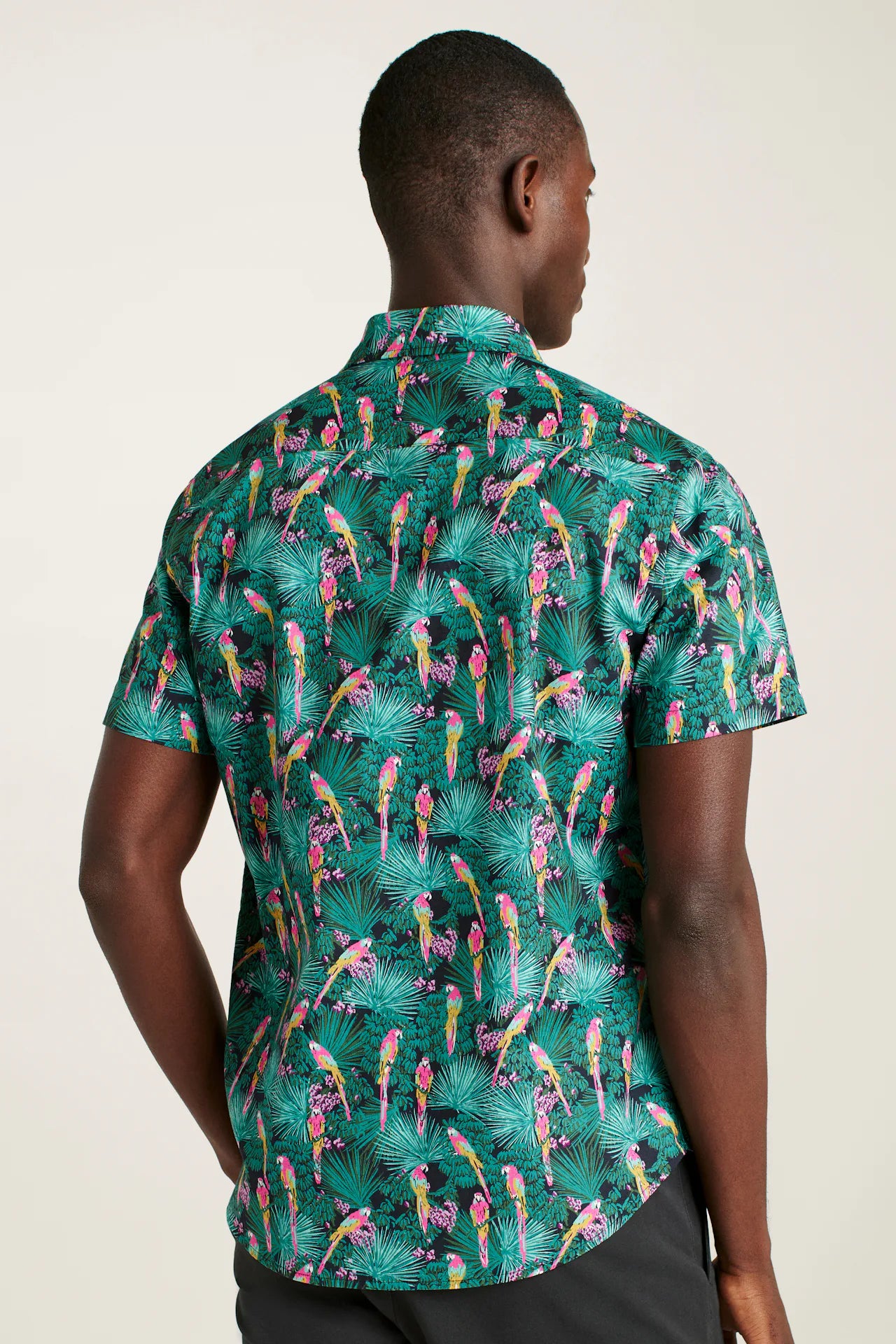 Bonobos Riviera Shirt - Black Parrot Paradise