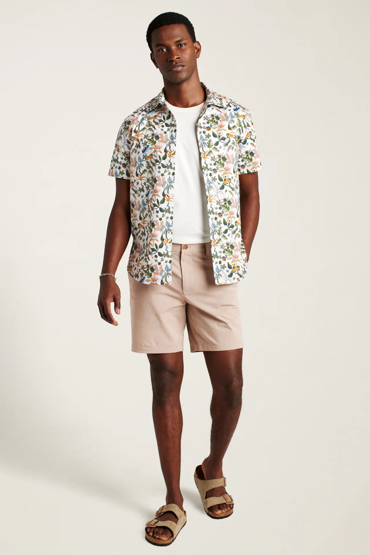 Bonobos Riviera Shirt - White Toucan Paradise