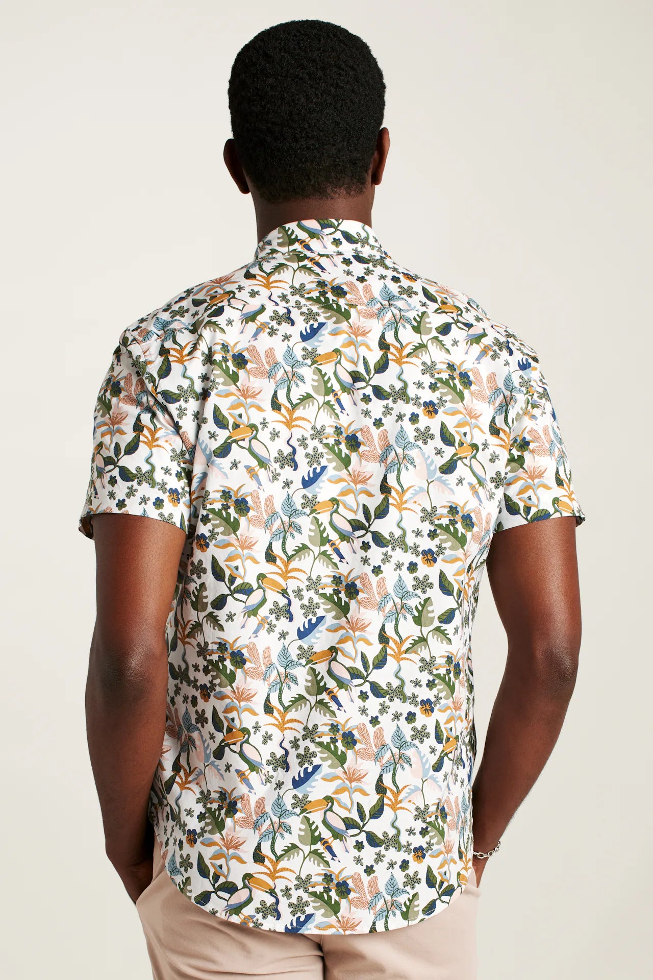 Bonobos Riviera Shirt - White Toucan Paradise