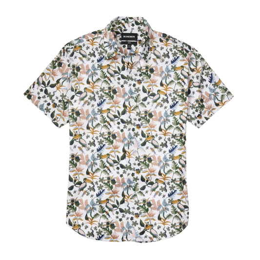 Bonobos Riviera Shirt - White Toucan Paradise