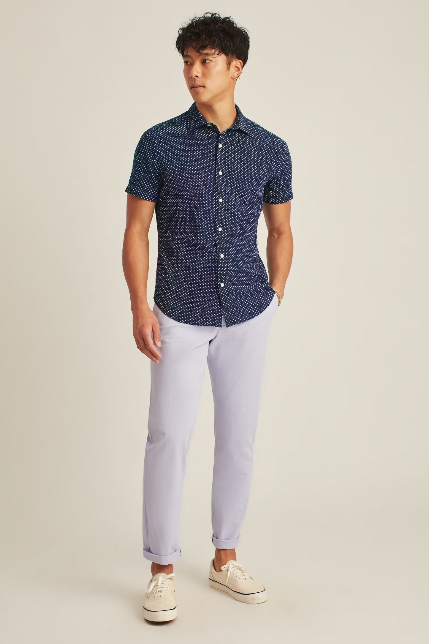 Bonobos Riviera Shirt - Navy Beckbury Geo