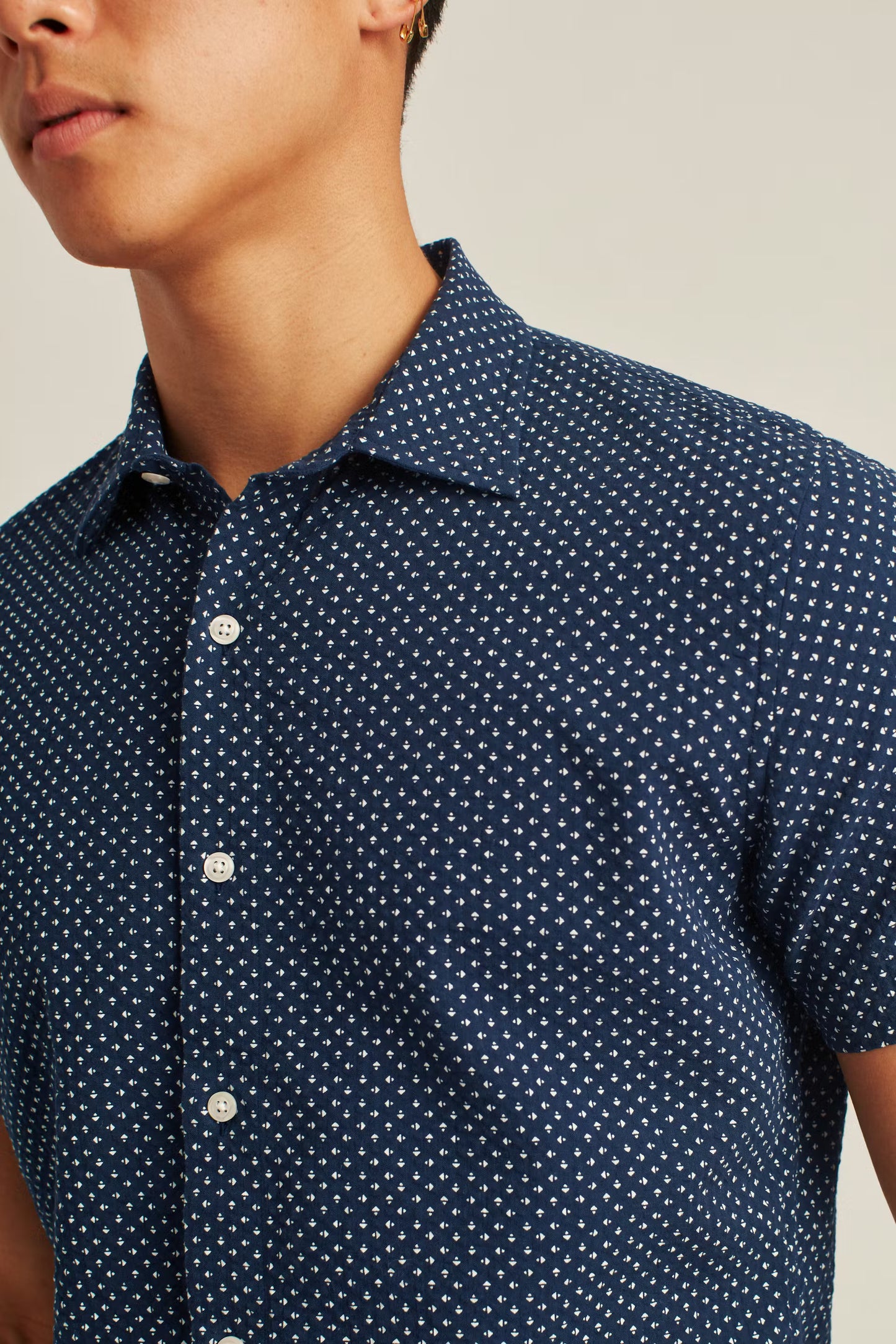 Bonobos Riviera Shirt - Navy Beckbury Geo