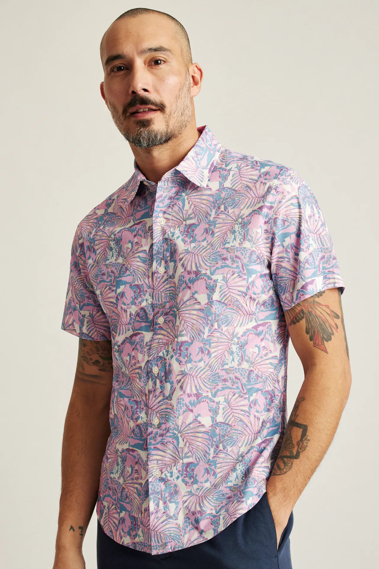 Bonobos Riviera Shirt - Tropical Cats