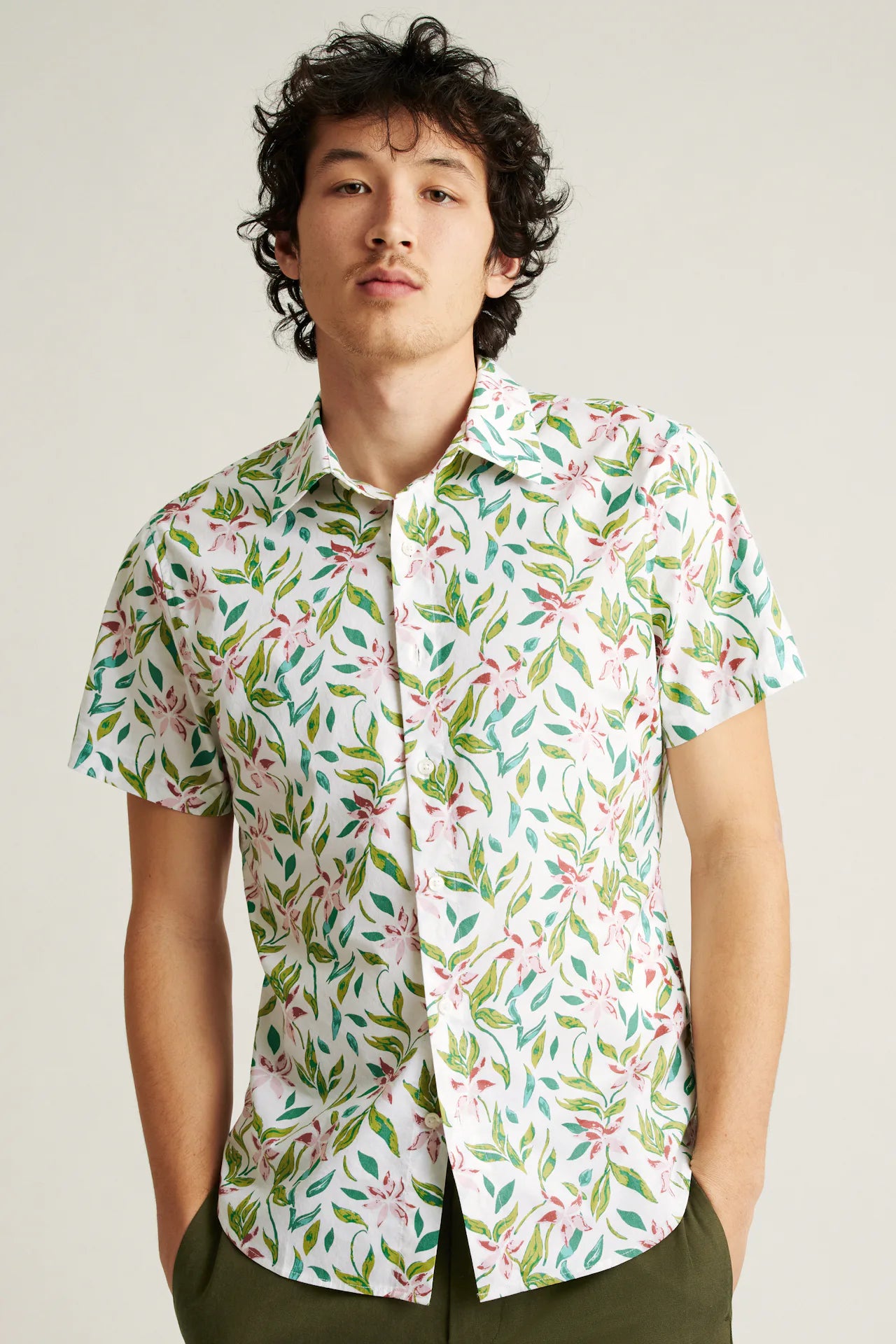 Bonobos Riviera Shirt - Olive Rose Garden