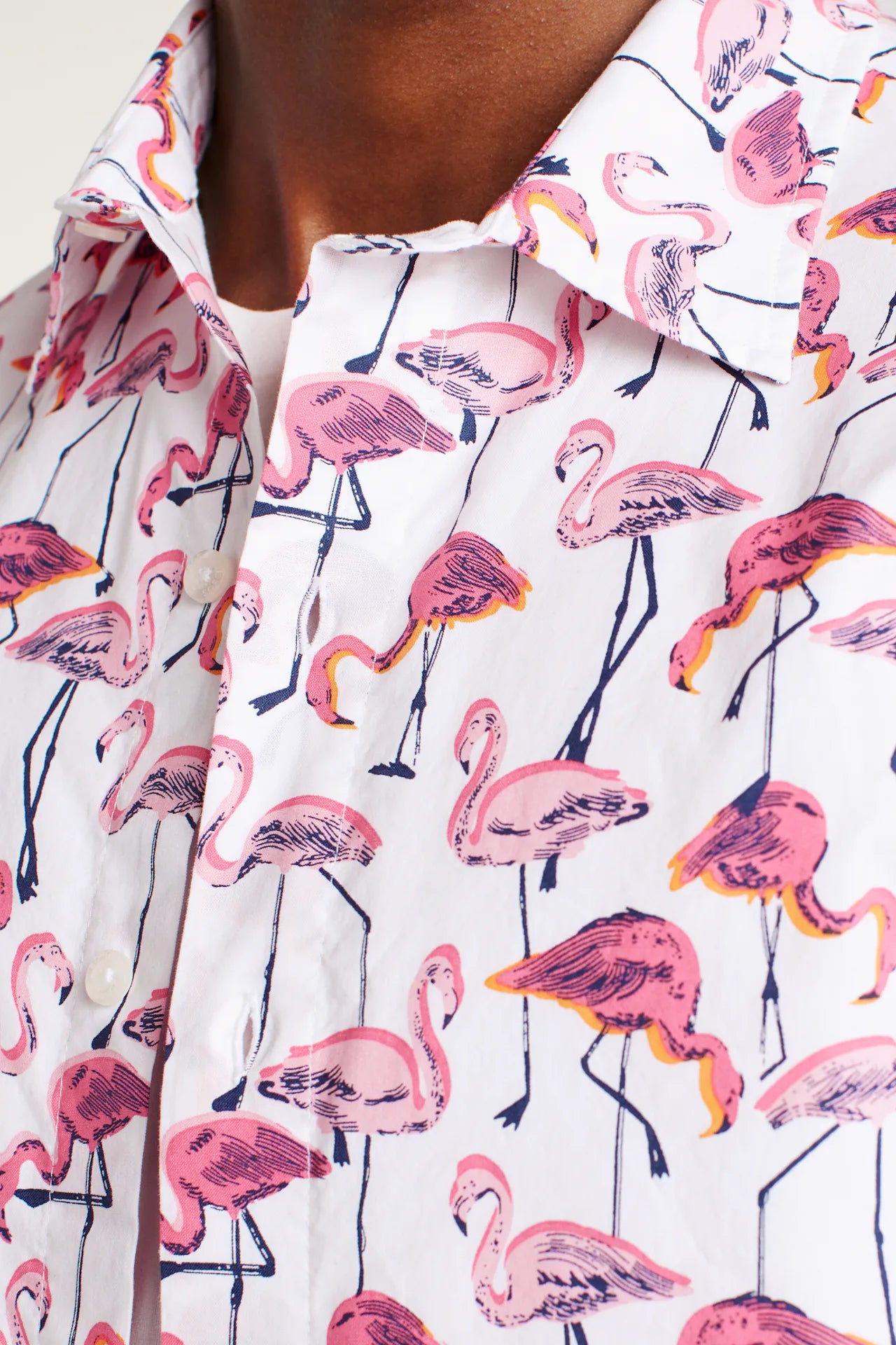 Bonobos Riviera Shirt - White Flamingos Phil