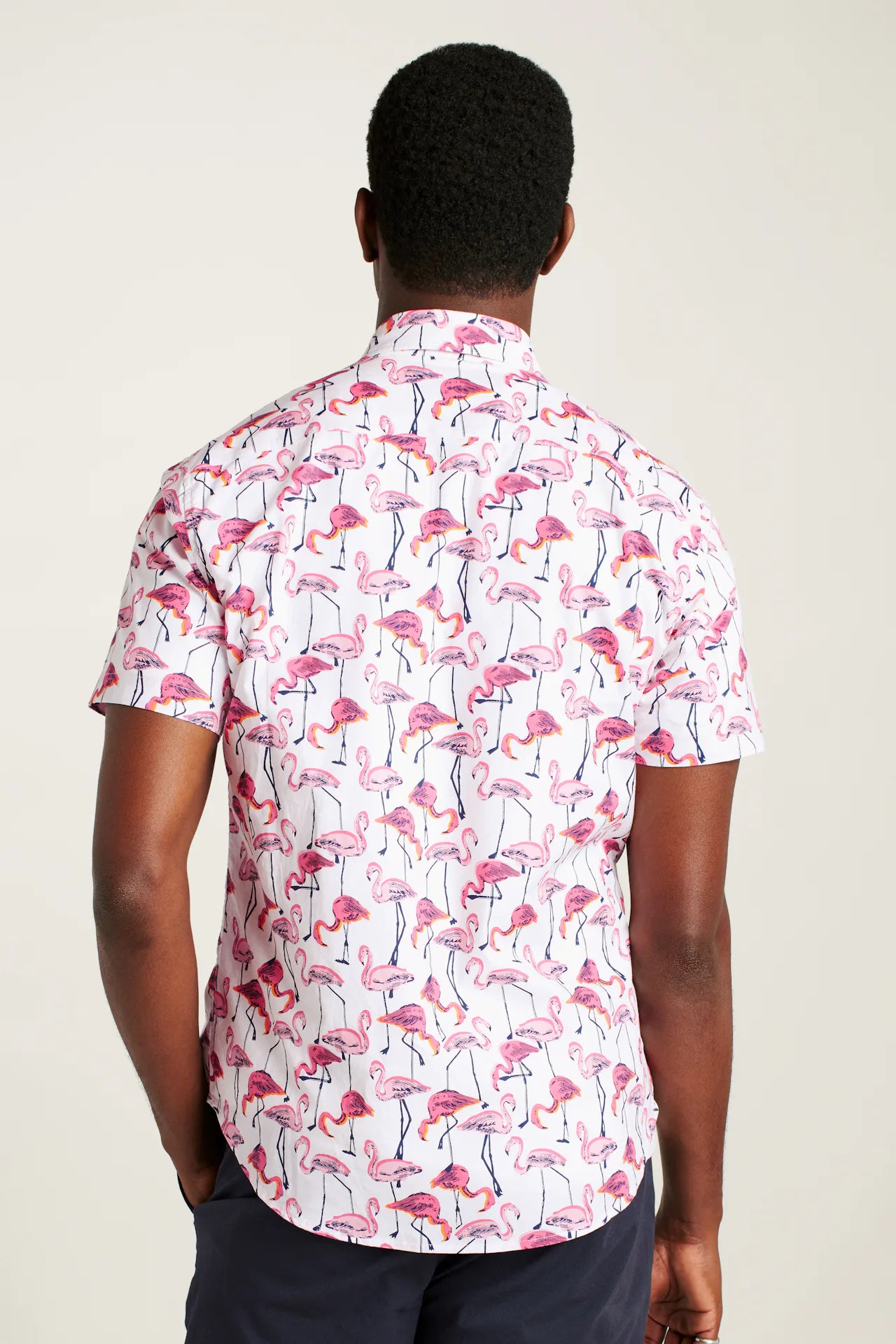 Bonobos Riviera Shirt - White Flamingos Phil