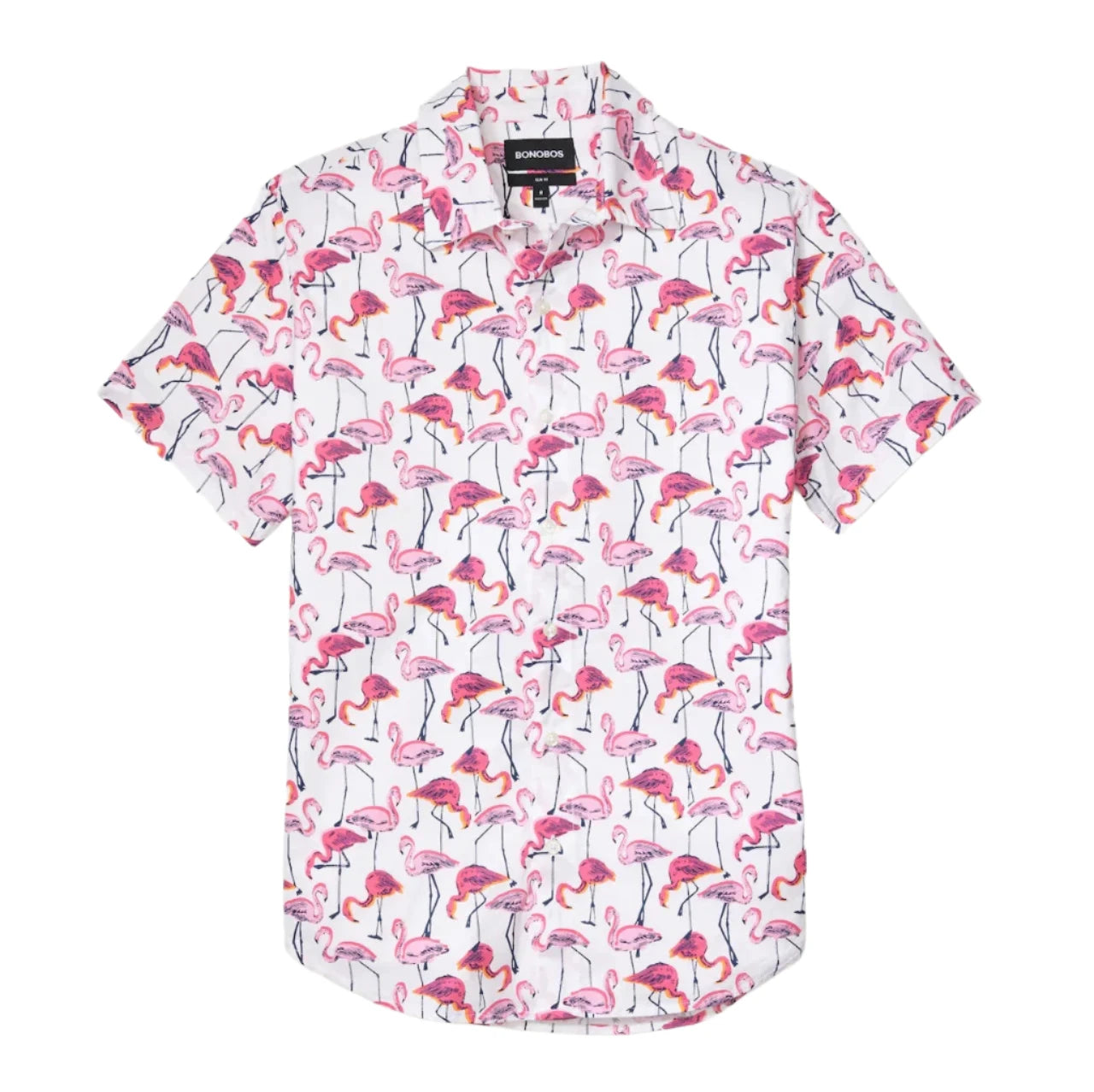 Bonobos Riviera Shirt - White Flamingos Phil