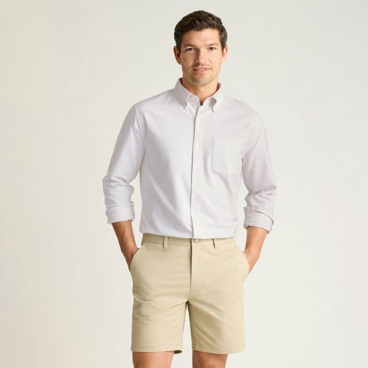 Bonobos Everyday Oxford Shirt - Khaki Chelsea Stripe