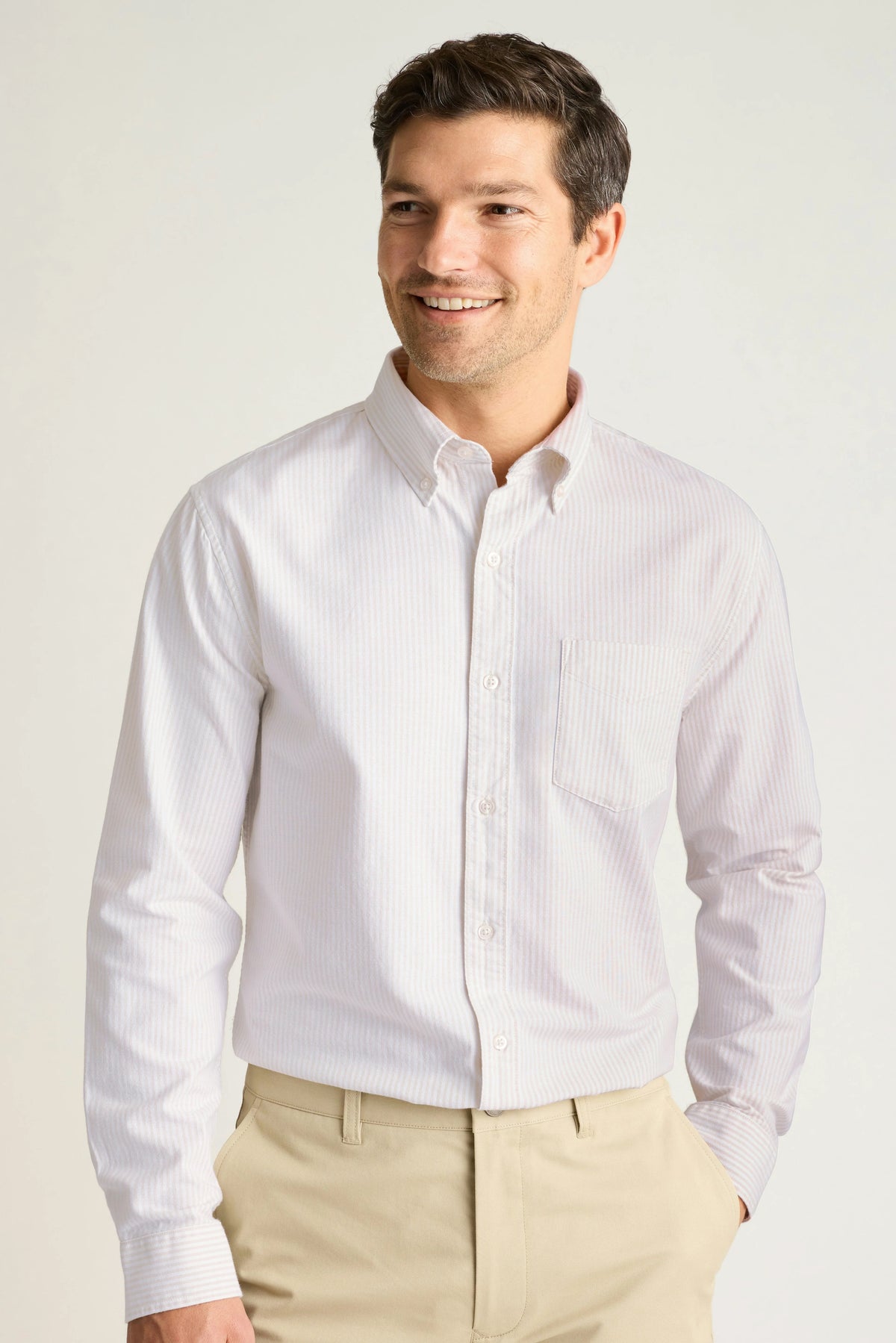 Bonobos Everyday Oxford Shirt - Khaki Chelsea Stripe