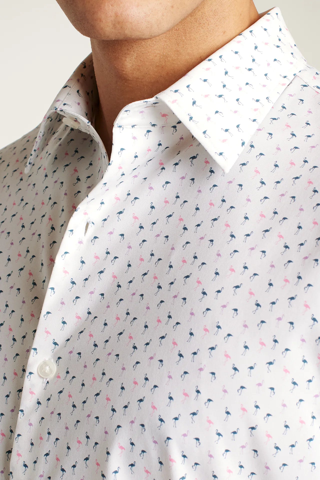 Bonobos Riviera Shirt - Pink And Blue Flamingo Phil