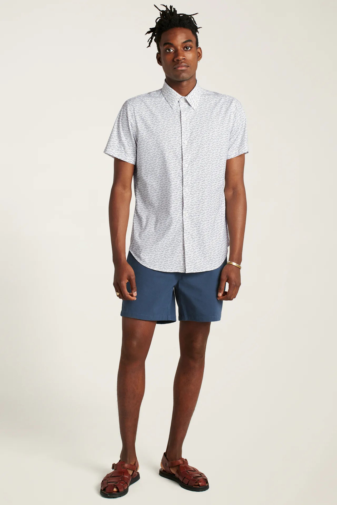 Bonobos Tech Short Sleeve Shirt - White Shark Frenzy