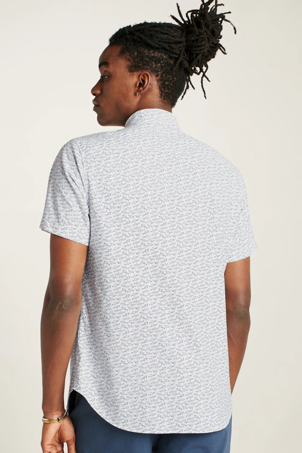 Bonobos Tech Short Sleeve Shirt - White Shark Frenzy