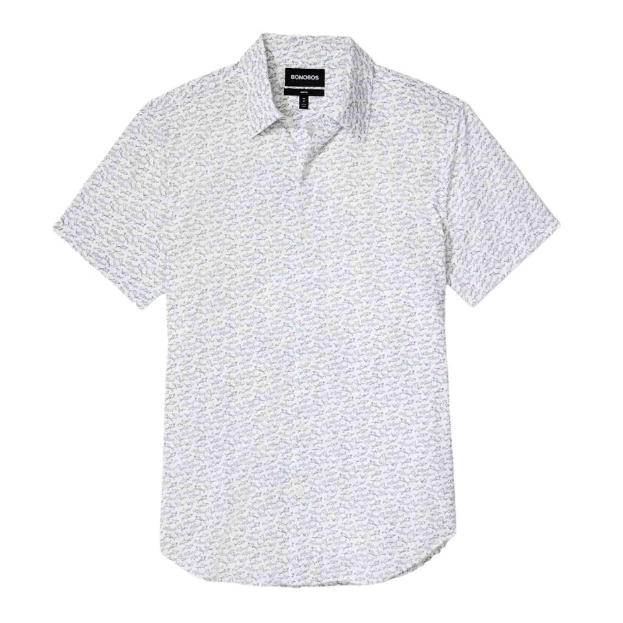 Bonobos Tech Short Sleeve Shirt - White Shark Frenzy