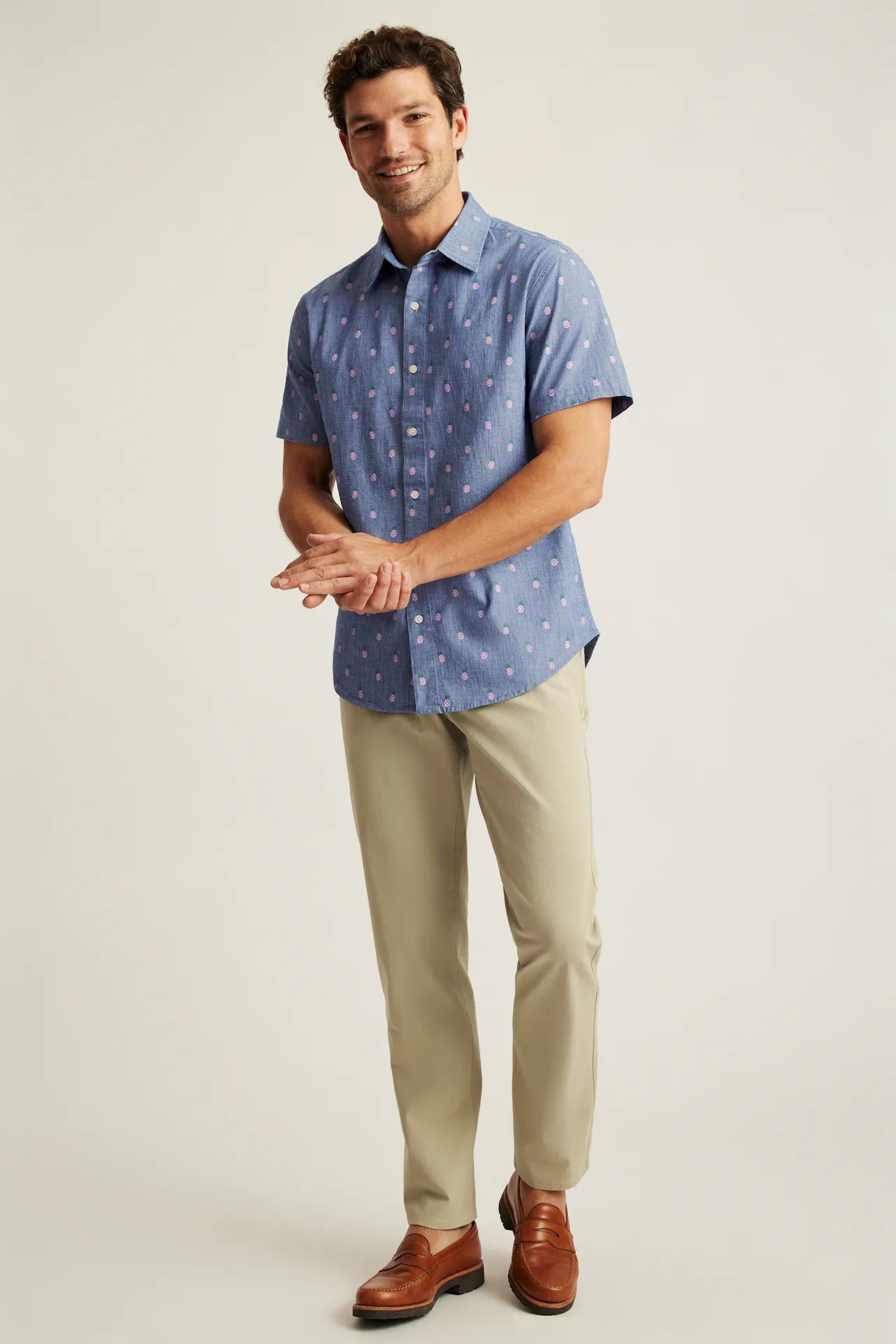 Bonobos Riviera Shirt - Chambray Pineapple Party