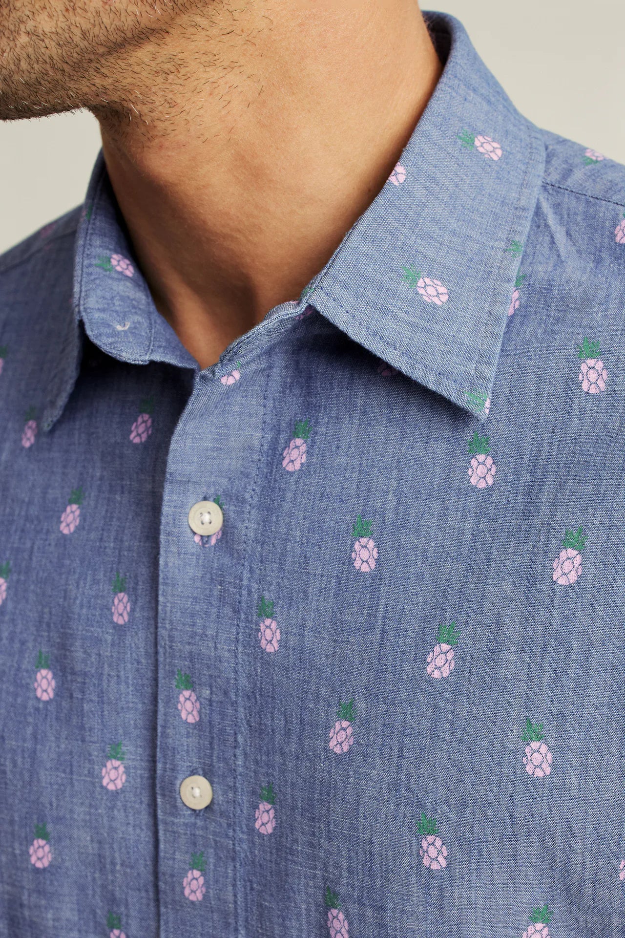 Bonobos Riviera Shirt - Chambray Pineapple Party