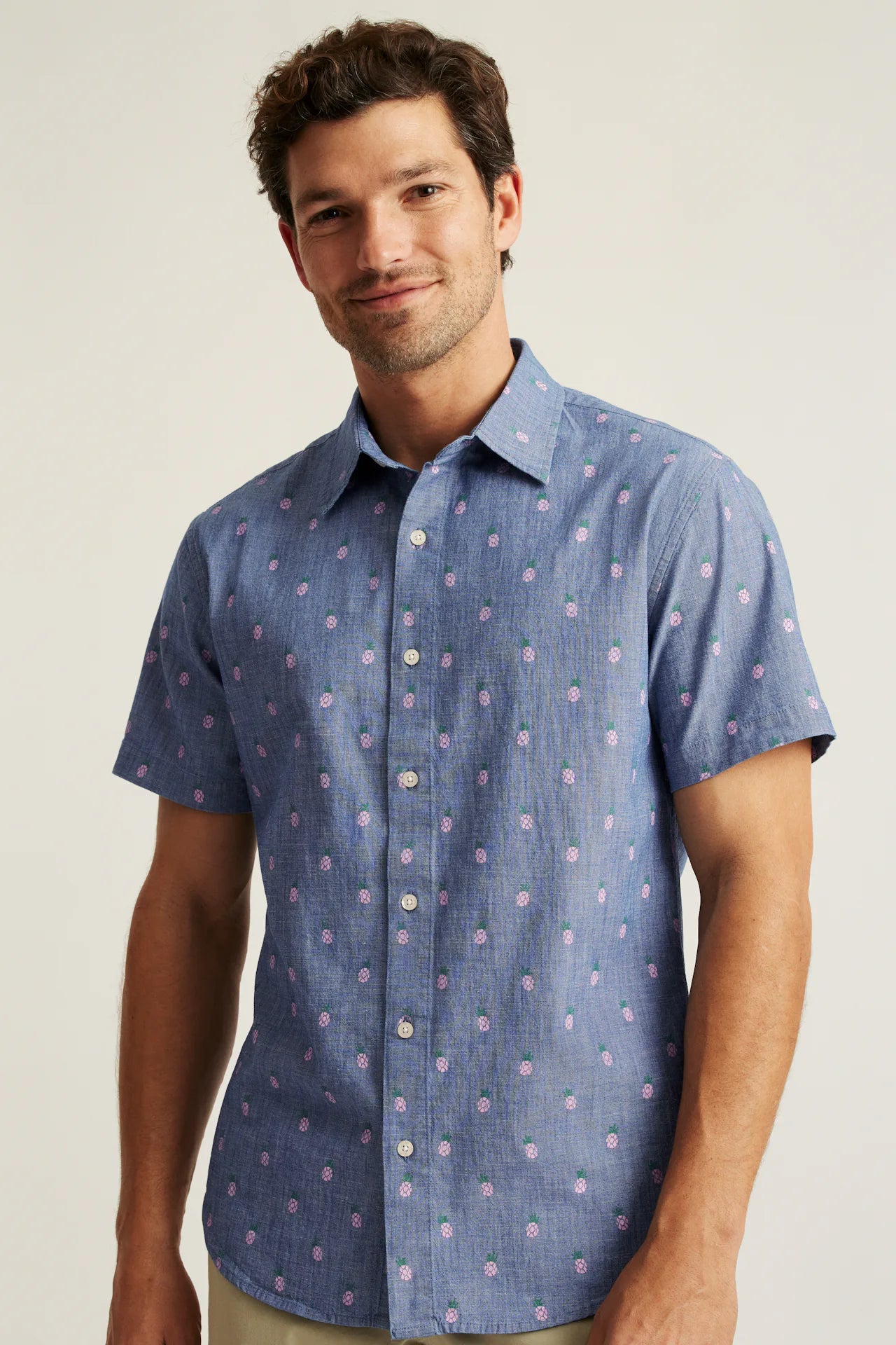 Bonobos Riviera Shirt - Chambray Pineapple Party