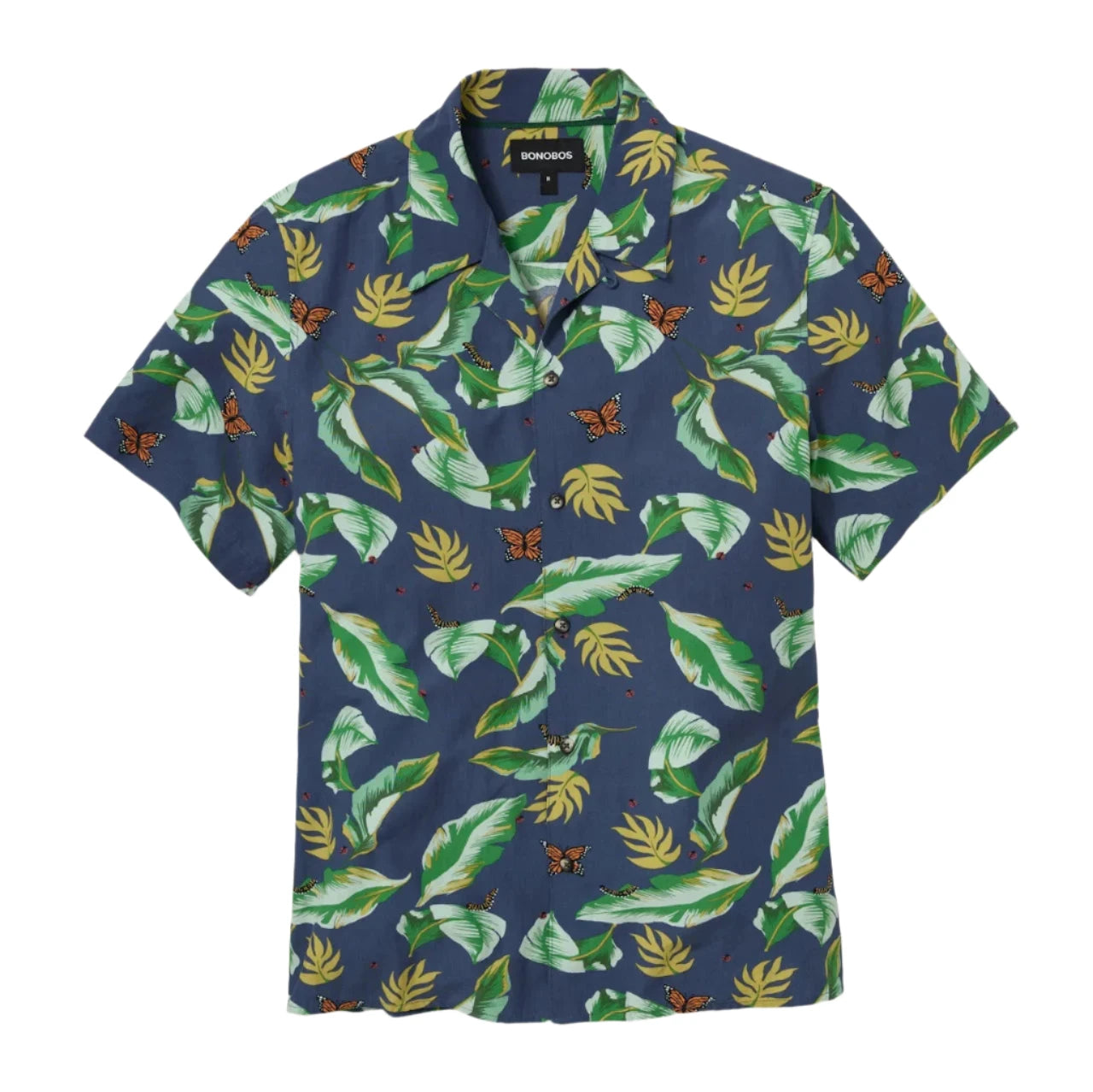 Bonobos Riviera Cabana Shirt - Navy Butterfly Garden