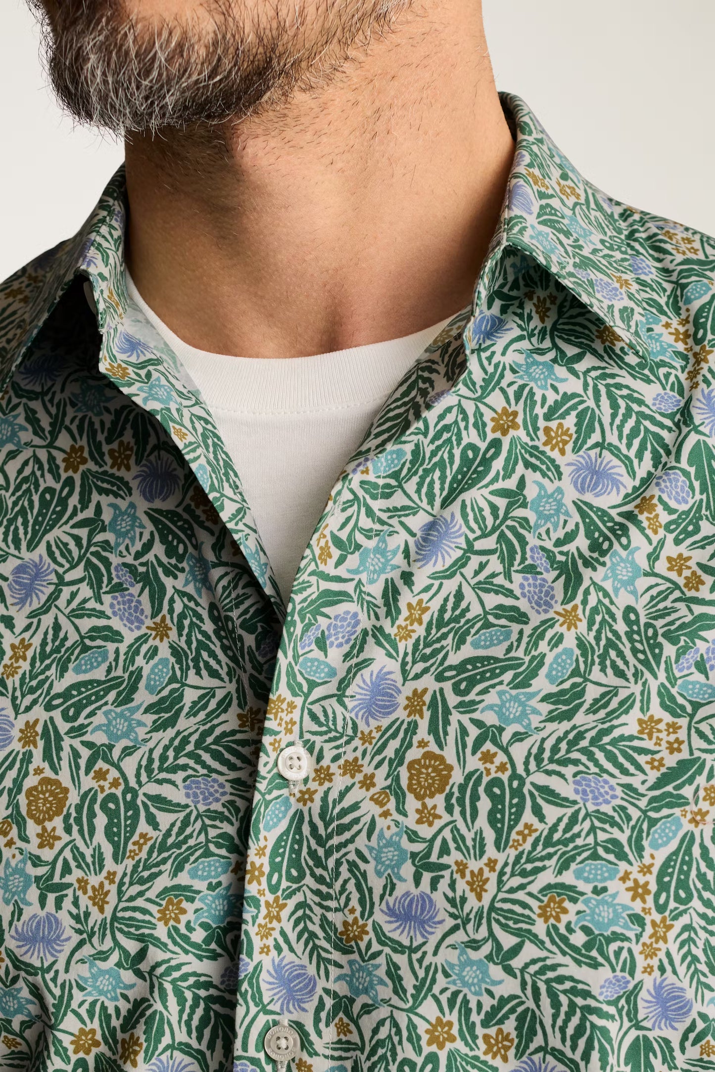 Bonobos Riviera Shirt - Green Blue Bouquets