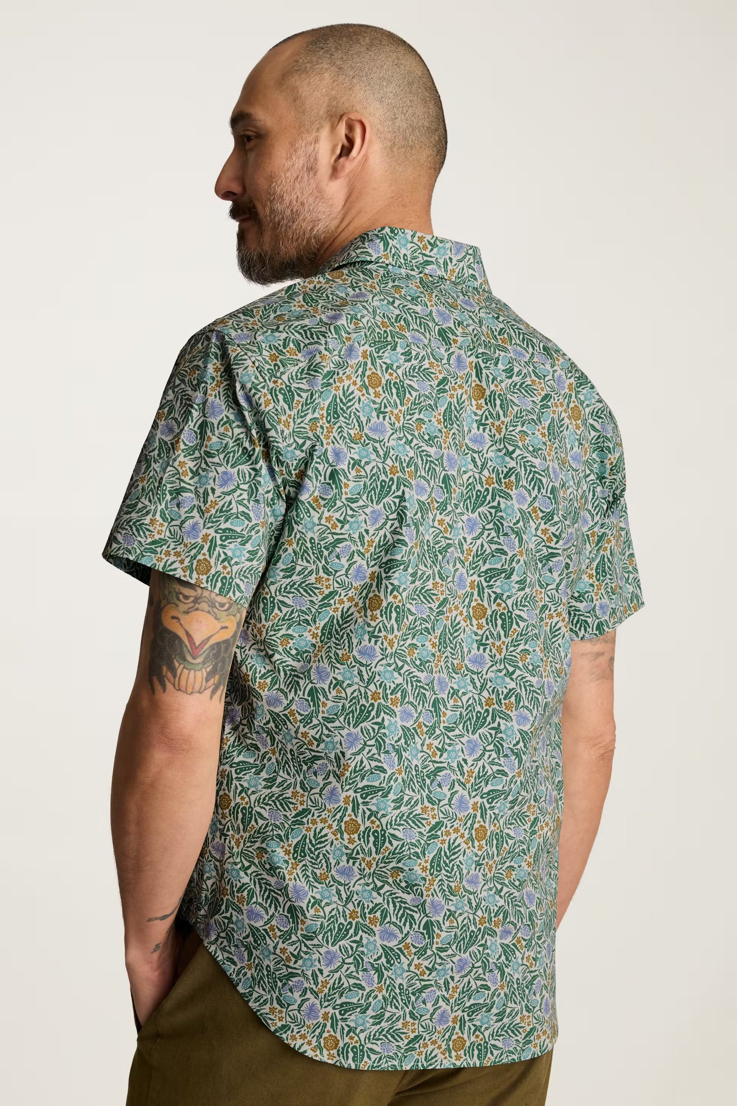 Bonobos Riviera Shirt - Green Blue Bouquets